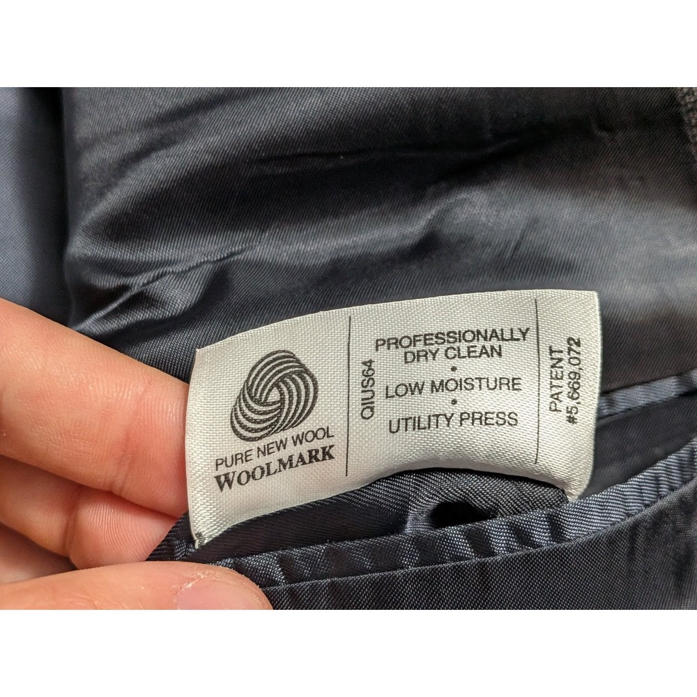 Hart Schaffner Marx Mens 2 Piece Suit Gray 46L 40x30 Union USA Made Wool Regular - Picture 8 of 16